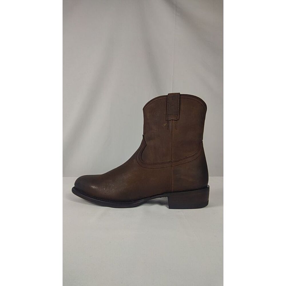 Quince Men Crafted Leather Western Zip Boot Dark Chocolate Shoes 10.5